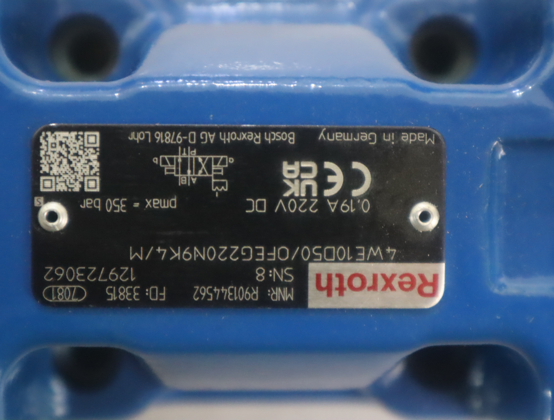 R901344562 4WE10D5X/OFEG220N9K4/M 德国力士乐REXROTH电磁阀