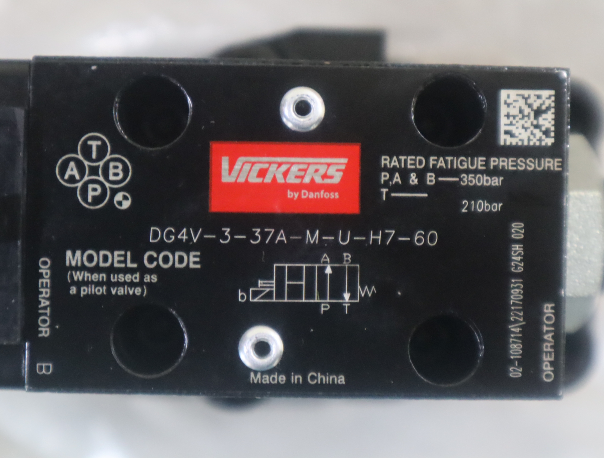 DG4V-3-37A-M-U-H7-60 美国威格士VICKERS电磁阀丹佛斯DANFOSS