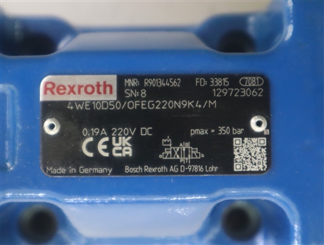 R901344562 4WE10D50/OFEG220N9K4/M 德国力士乐REXROTH电磁阀