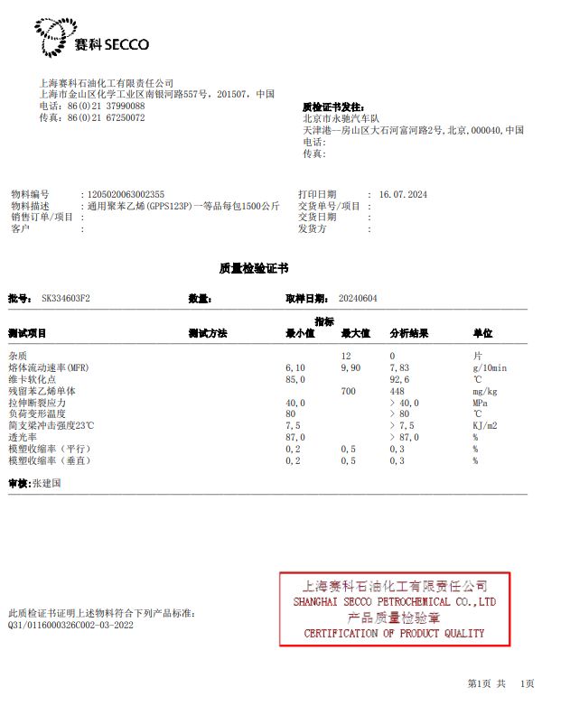 上海赛科GPPS-123P