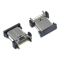 立貼TYPE-C連接器TYPE-C16P母座立式貼片H12.413.113.7