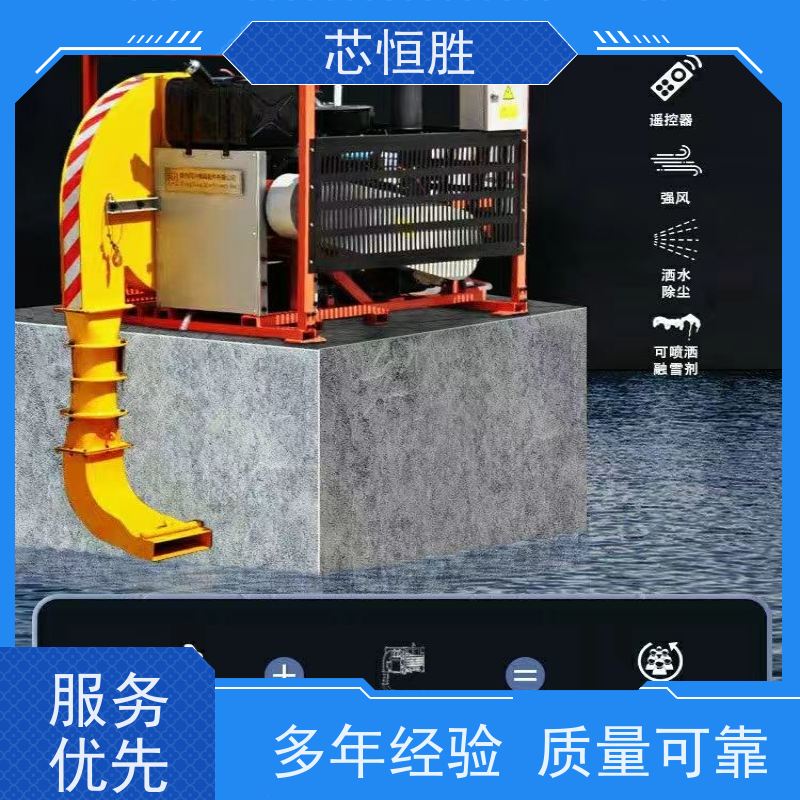 恒盛机械 停车场 标线施工前清扫 风管灵活转动 路面吹风机