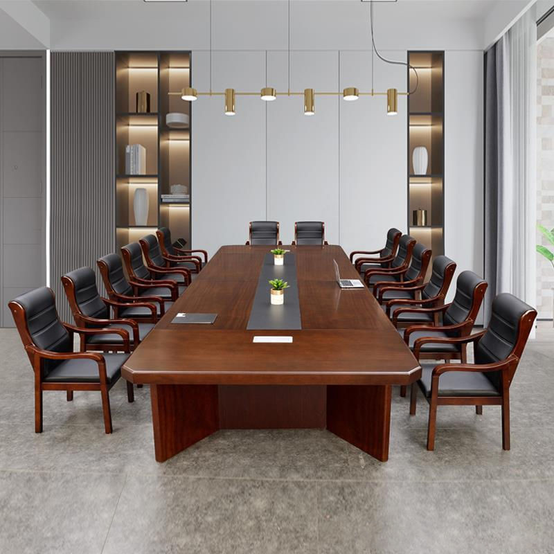 大型会议桌长桌实木4/5/6/7/8/10米长方形开会培训桌洽谈桌谈判桌