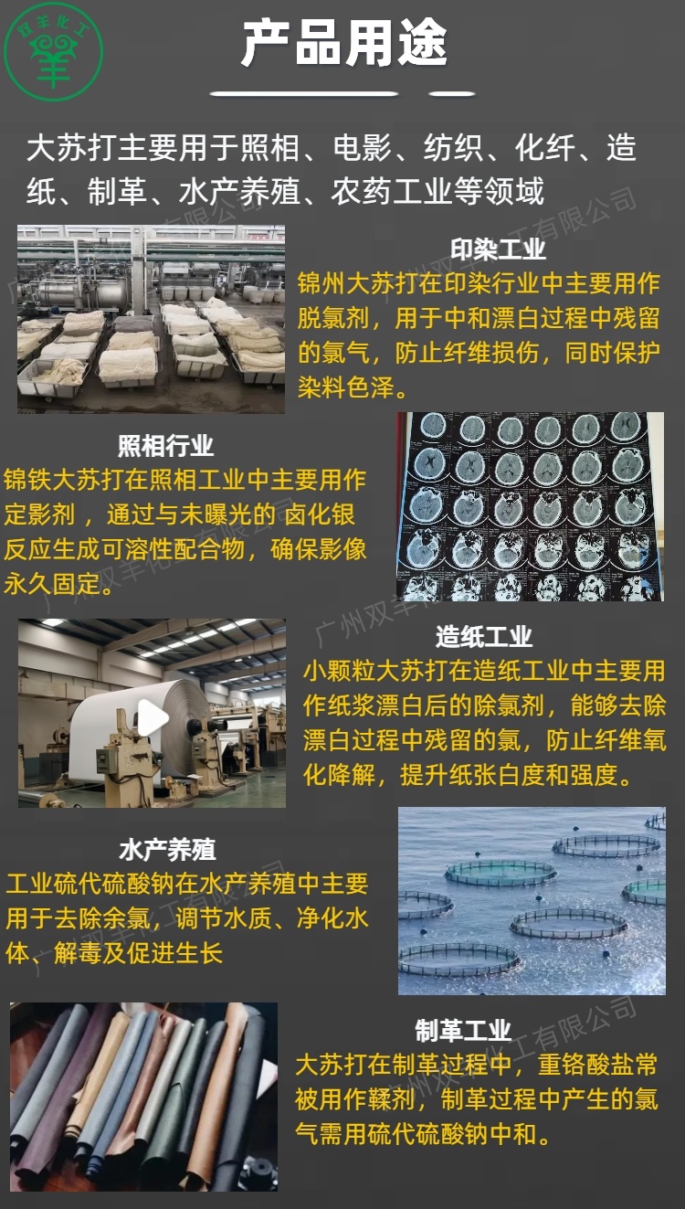 锦州锦铁工业硫代硫酸钠 小颗粒98%大苏打