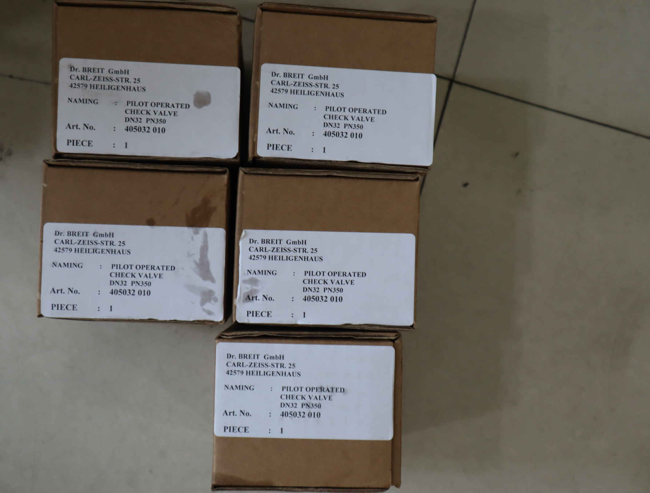 405032010 Dr.BREIT GmbH 德国单向阀VALVE DN32 PN350