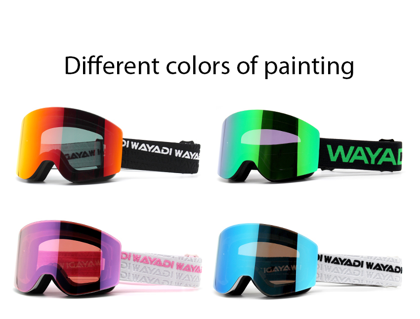 磁吸滑雪镜大柱面无边框滑雪眼镜成人双层防雾护目镜