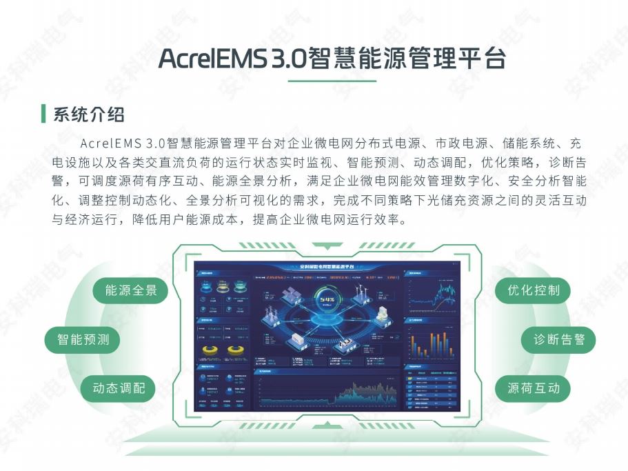 安科瑞 源网荷储和微电网 光伏智慧能源管理系统 AcrelEMS 3.0