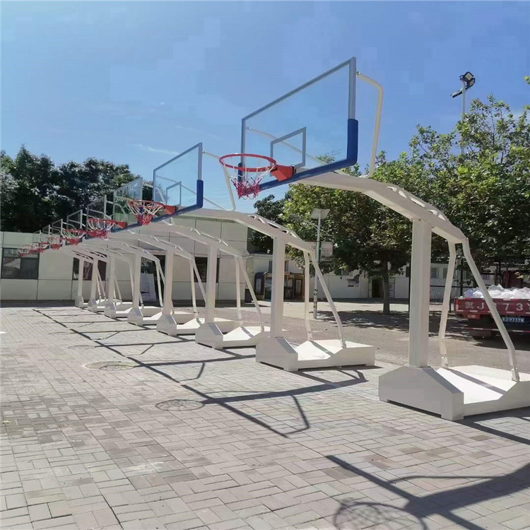 克孜勒可伸缩球架比赛地埋篮球架室内配重型(图1)