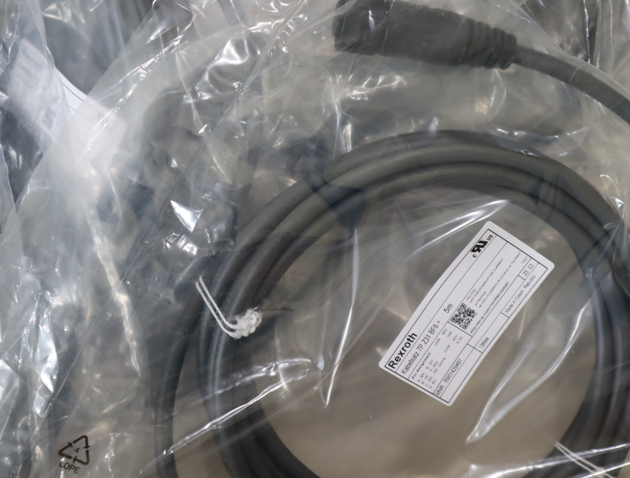 R901420491 Kabelsatz 7P Z31 BF6 +5M 电缆套件 REXROTH力士乐