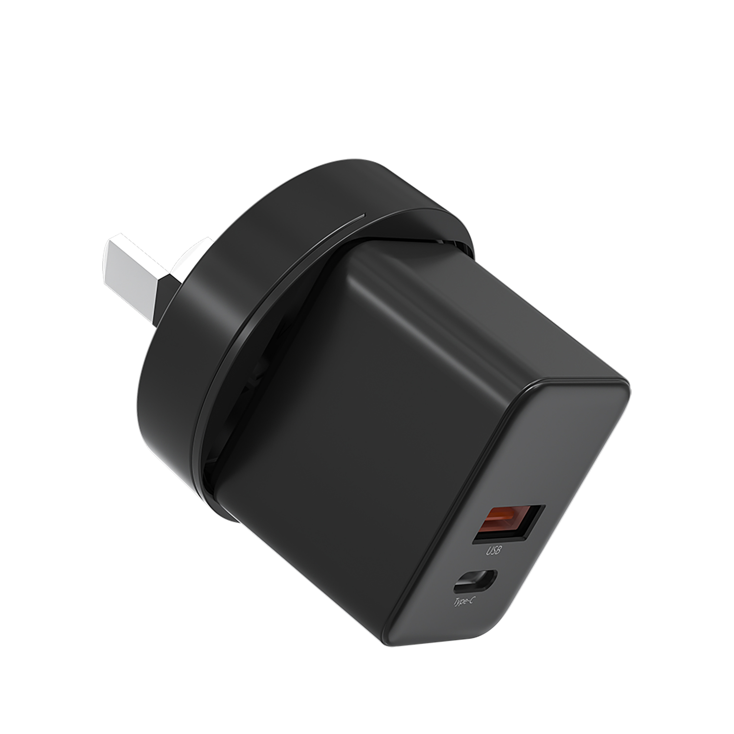 适用于苹果35WTYPE-C PD快充充电器新款1C1A双路QC+PD双口快充 充电头