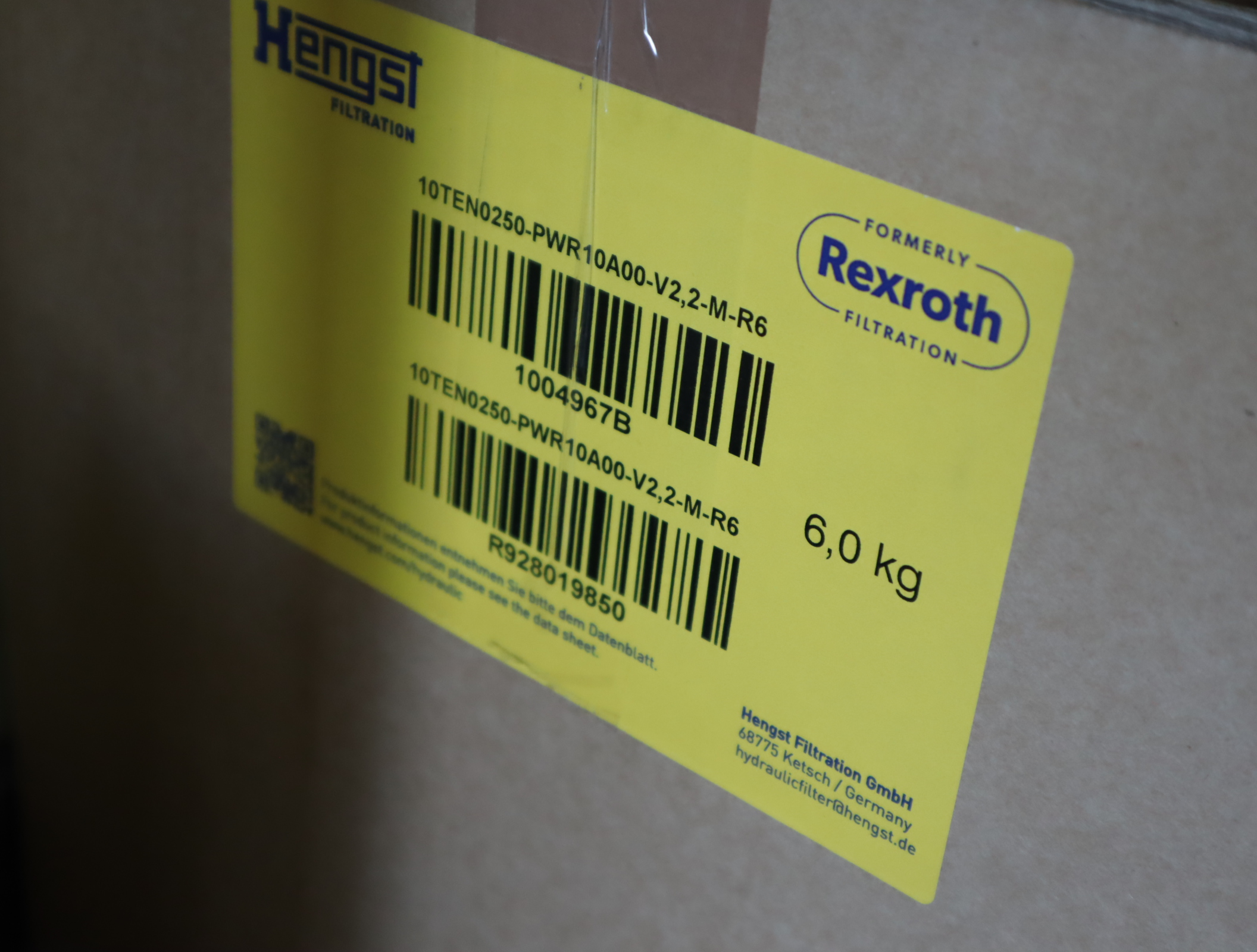 R928019850 10TEN0250-PWR10A00-V2.2-M-R6 汉格斯特HENGST过滤器