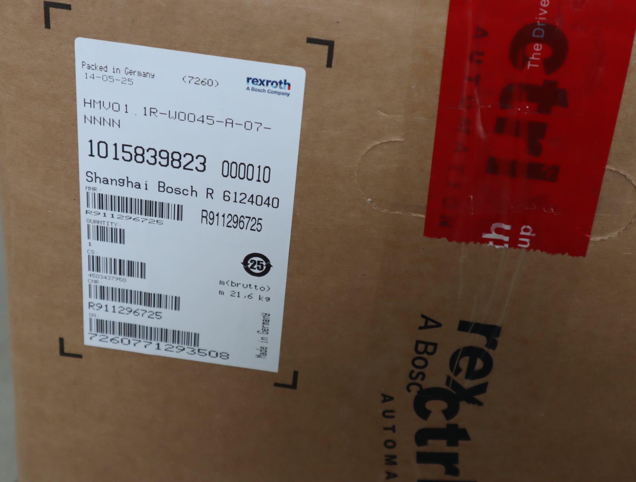 R911296725 HMV01.1R-W0045-A-07-NNNN 德国力士乐REXROTH驱动器