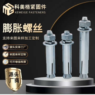 膨胀螺栓国标碳钢电镀蓝白锌膨胀螺丝