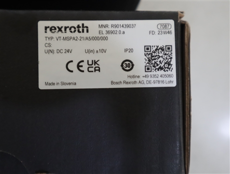 VT-MSPA2-2X/A5/000/000 R901439037 德国REXROTH力士乐放大器