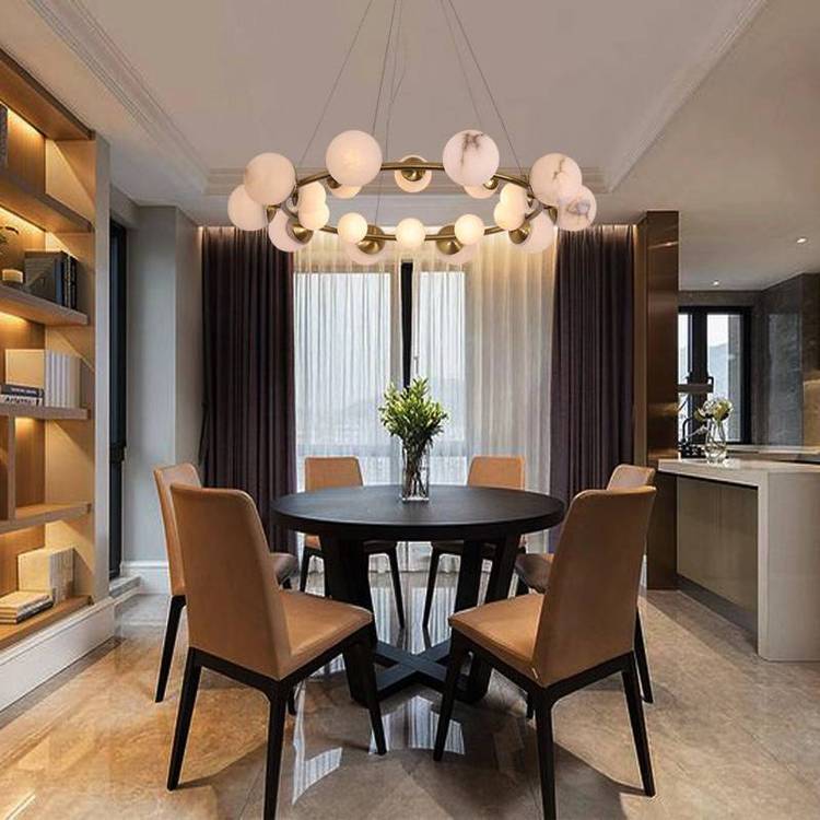 樊灯5385美式铜艺术客厅灯餐厅中国风现代复式楼别墅大厅吊灯