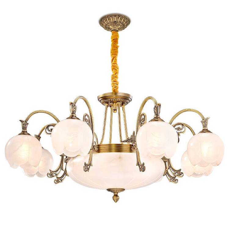 樊灯5340欧式别墅全铜客厅 新中式现代简约家用楼梯长吊灯