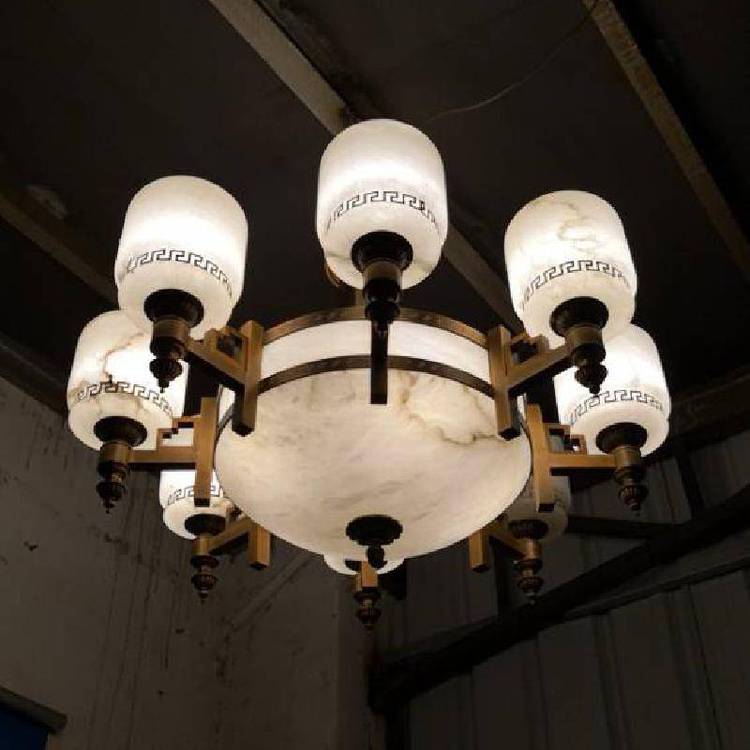 樊灯6303乌金木新中式欧式客厅锌合金吊灯 铜艺术灯具禅意中国风