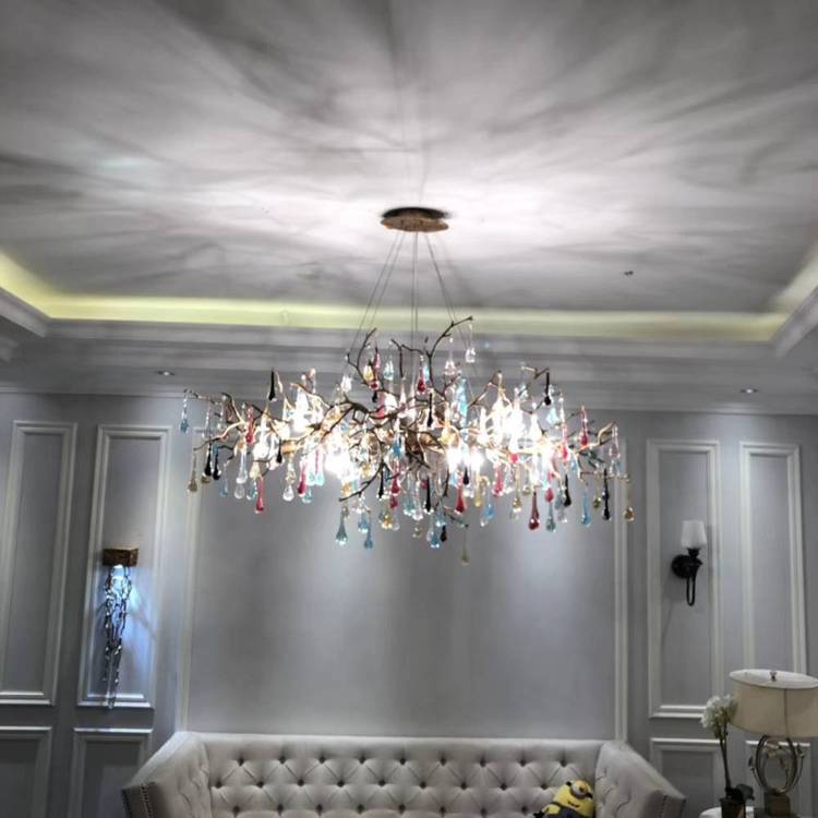 樊灯LED全铜艺术灯具现代简约北欧别墅轻奢水晶楼梯挑高长吊灯