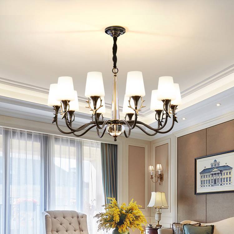 樊灯G260全铜吊灯 简约北欧轻奢风 别墅客厅专用