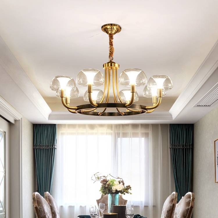 樊灯北欧楼梯铜灯具 现代简约家用客厅创意轻奢灯餐厅灯吊灯