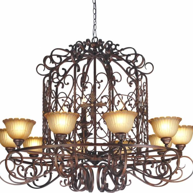 樊灯5400铜吊灯北欧后现代复古艺术复式楼美式田园乡村灯饰