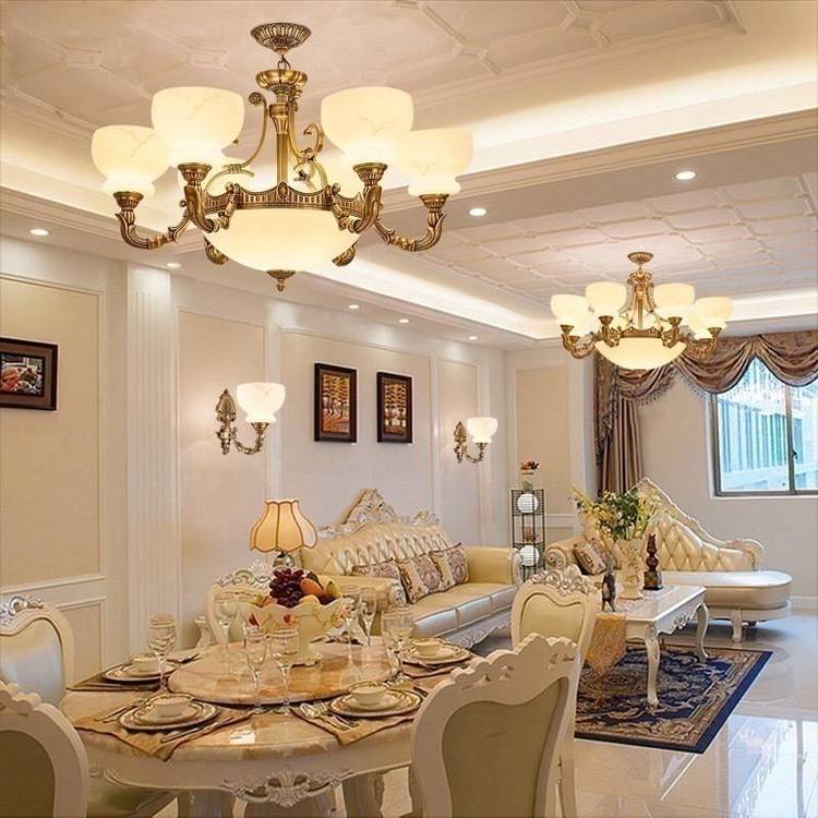 樊灯5395铜欧美式新中式别墅复式楼客厅中国风灯饰具楼梯用长吊灯