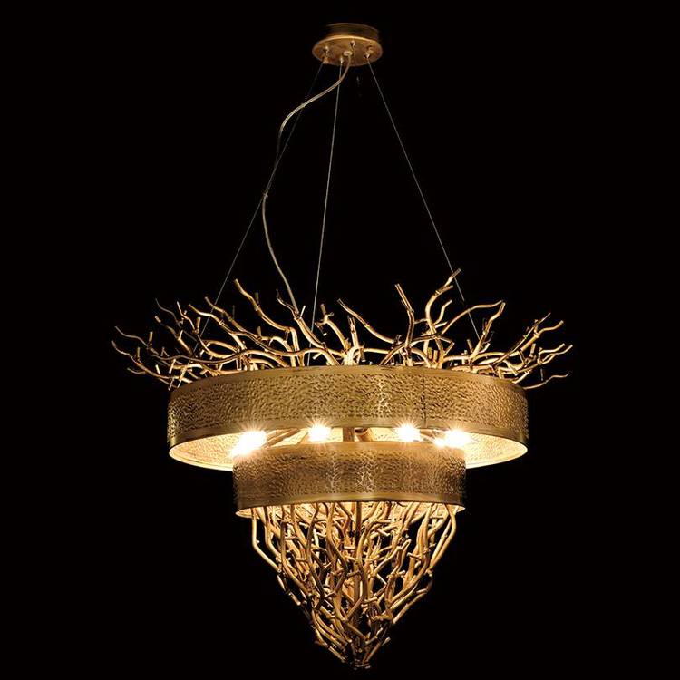 樊灯轻奢后现代全铜水晶吊灯 别墅大厅餐厅卧室灯具