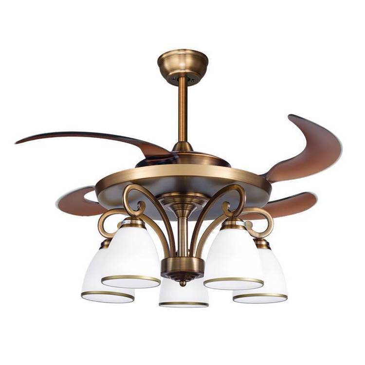 樊灯42寸美式带电扇吊灯北欧客厅餐厅电风扇灯复古卧室吊扇灯