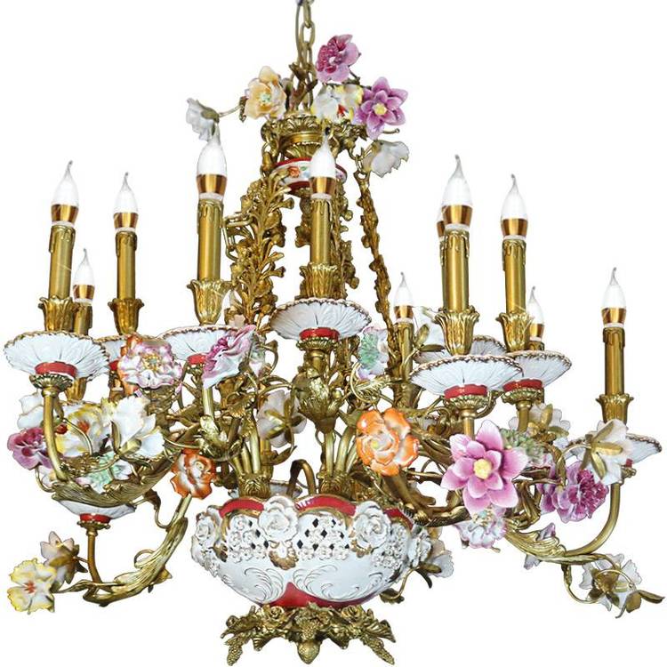 樊灯全铜别墅吊灯 法式奢华客厅大灯 可调色调光灯具