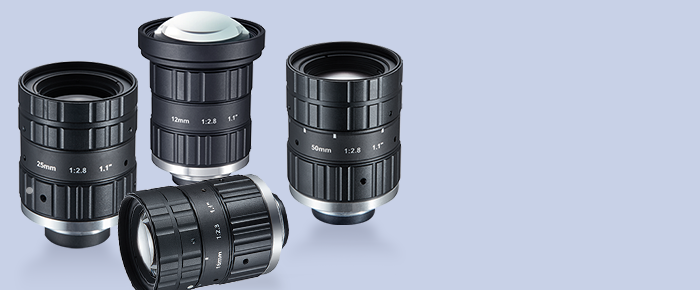 工业镜头涵盖线扫、定焦（5MP-25MP）、远心、定倍及变焦