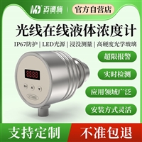 光线在线液体浓度计 高精度在线Brix折射率温度一体式检测传感器