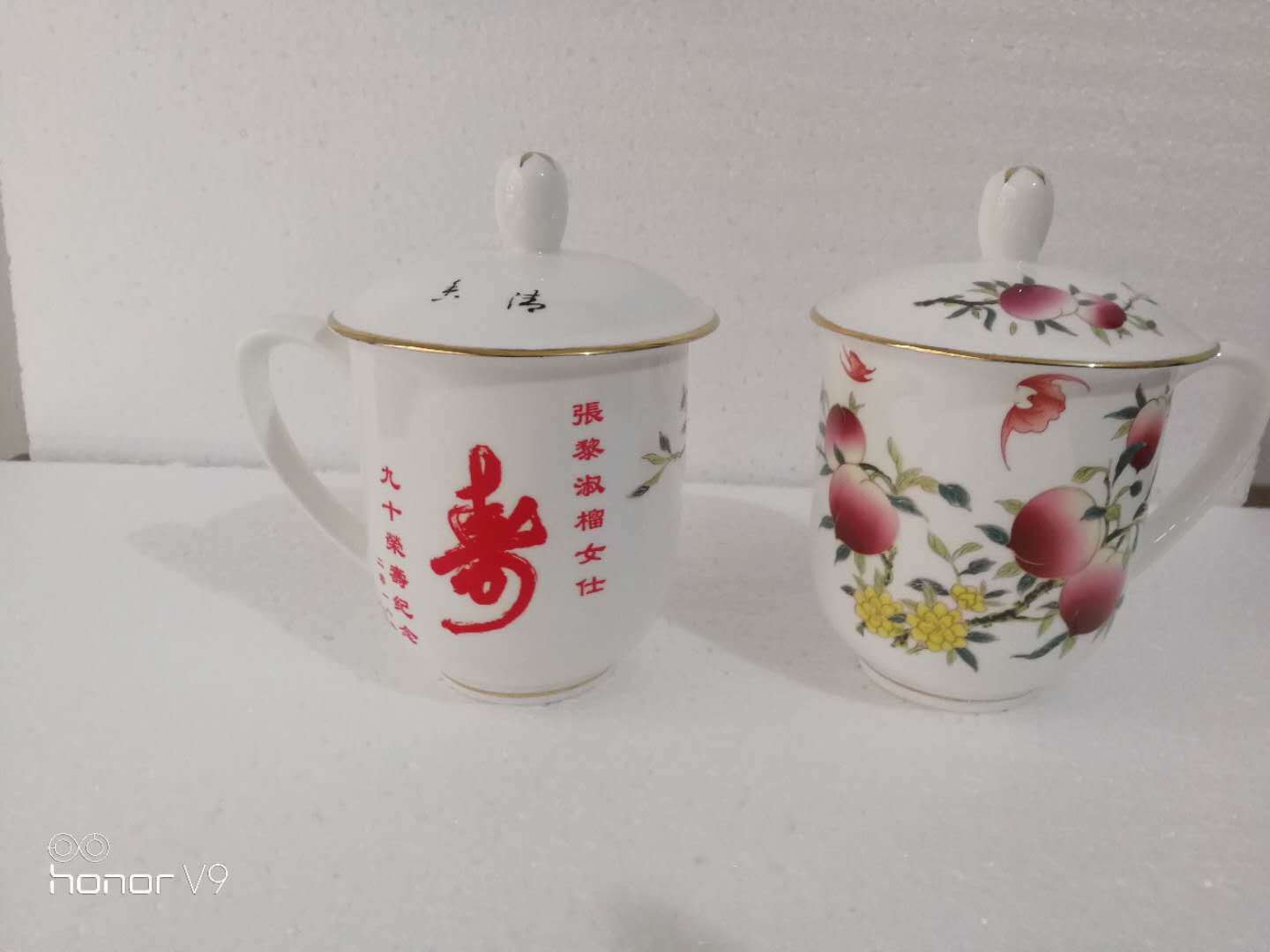 老人90岁生日随手礼骨瓷杯子定制寿杯定做厂家寿宴描金寿桃茶杯