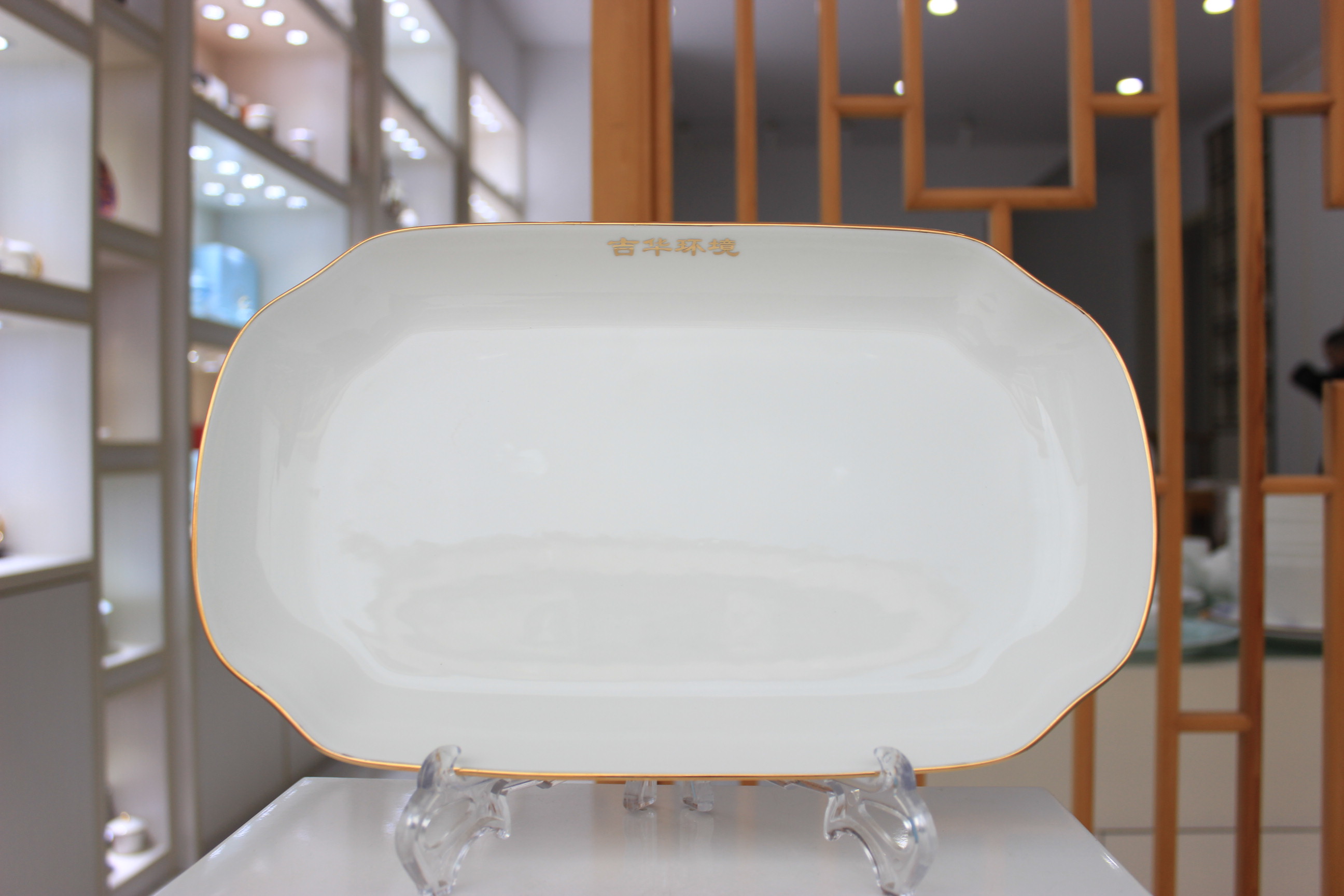 高温白瓷碗盘碟散件定制logo纯白描金餐具DIY饭碗汤煲印字