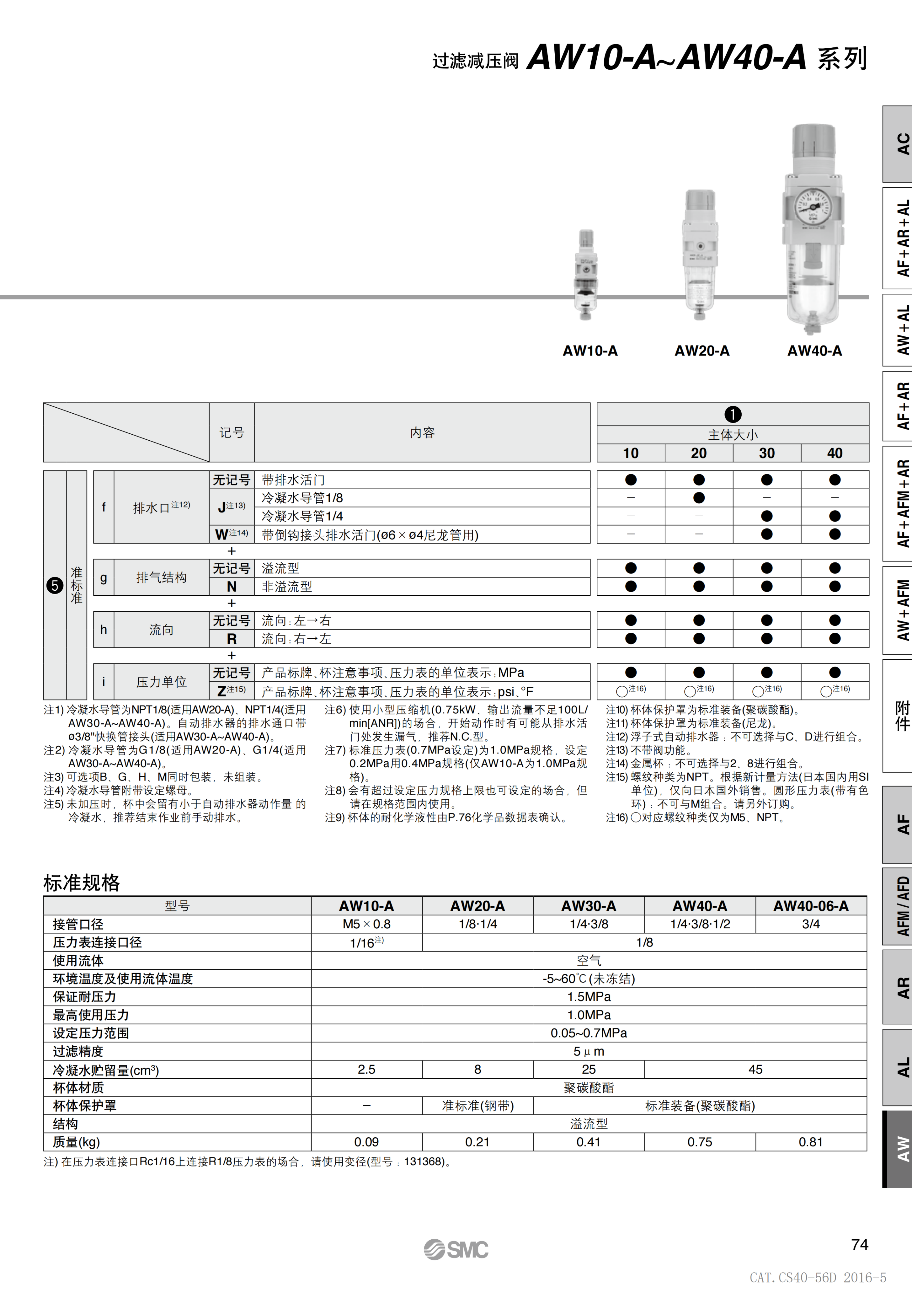 SMC空气组合元件AC30-N02E-B