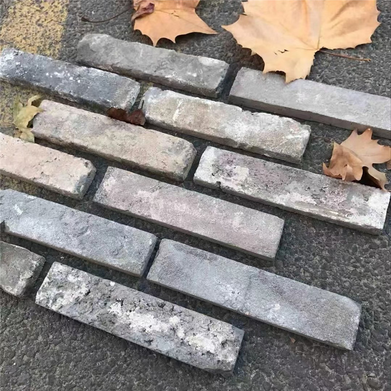 古建筑 青砖文化石背景墙 太行灰碎拼石 青灰色板岩