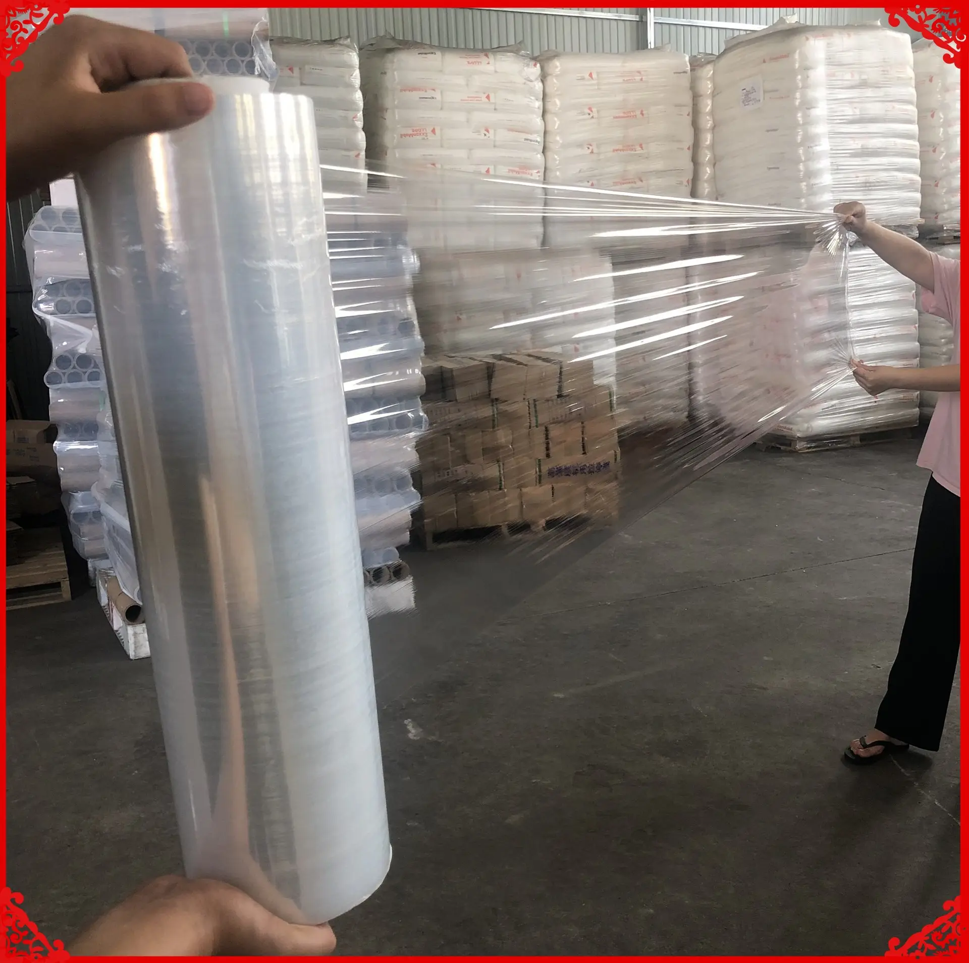 万鸿泰 pe卷筒收缩膜高强度拉伸抗刺穿酒水自动塑封热缩袋薄膜