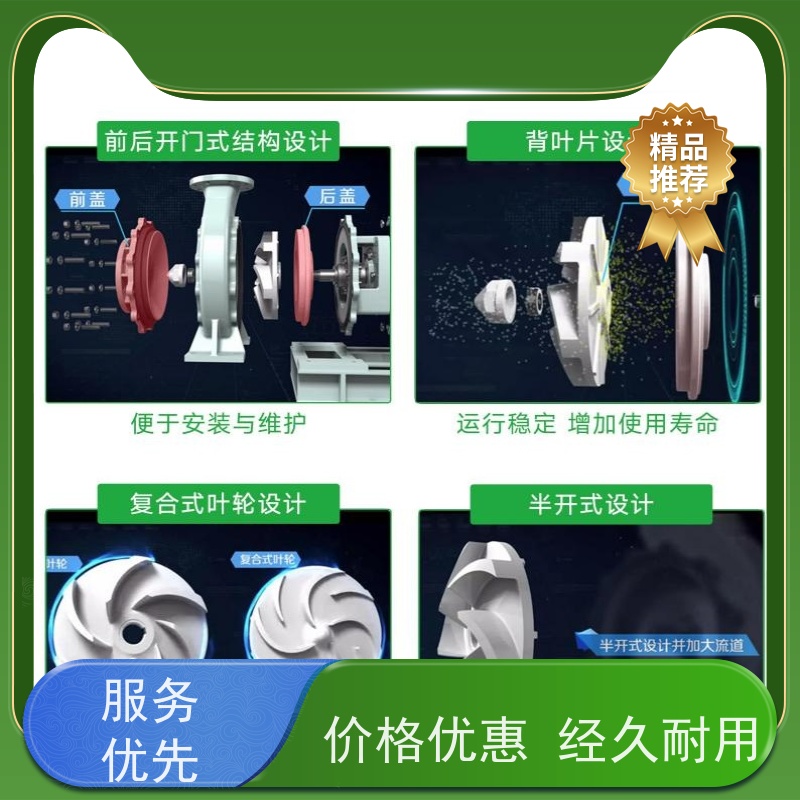 卧龙 高温料浆泵 衬PVDF 1200小时连续运行 无火花铝制防护罩