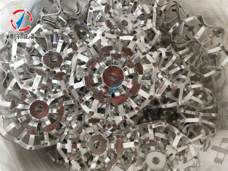 钢铁厂客户炬钢转炉煤气喷淋冷却塔使用铝合金材质花环填料直径75