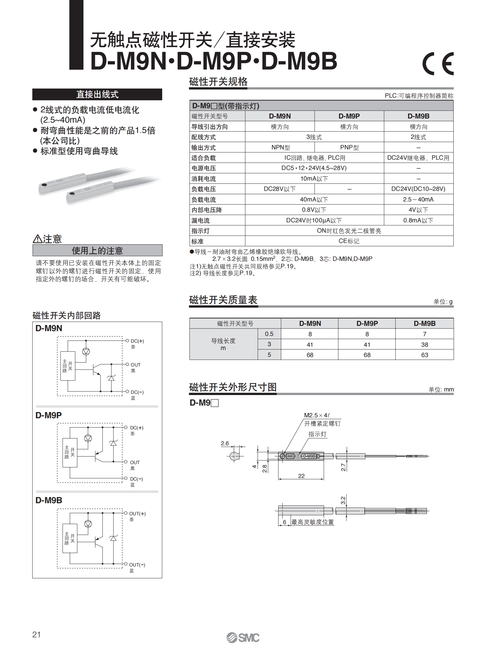 SMC倍力气缸CDG1LN25-200Z-M9BL