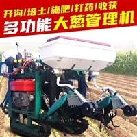 新式多功能乘坐式大葱管理机 开沟培土打药施肥 收获农用一体机