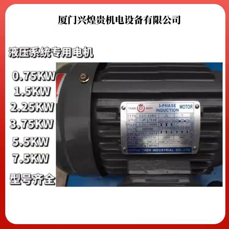 原装群策SY电机马达 C02-43B0 2HP-4级 卧式 1.5KW 油泵电机