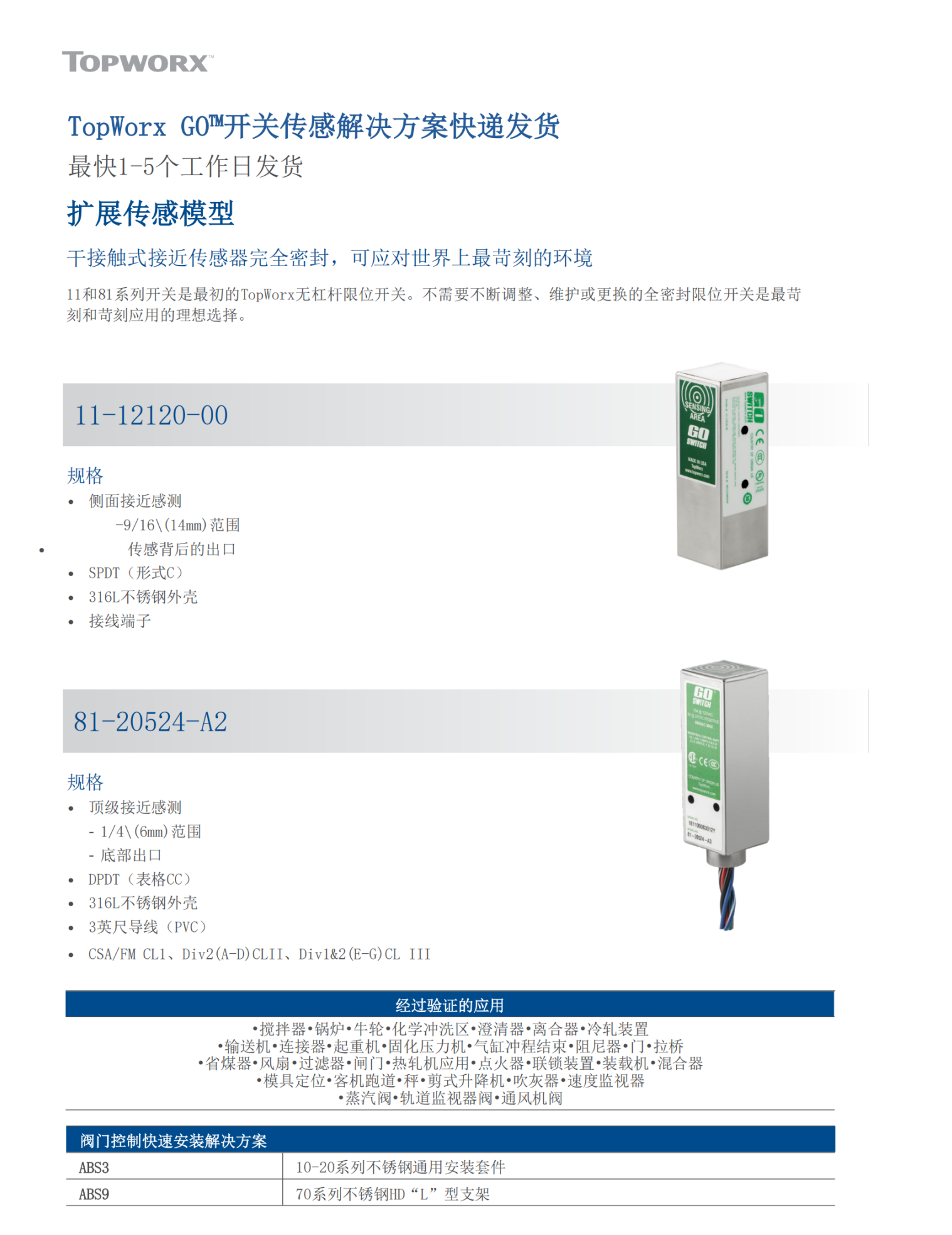 TXS-L2CGNEM Topworx阀门反馈开关