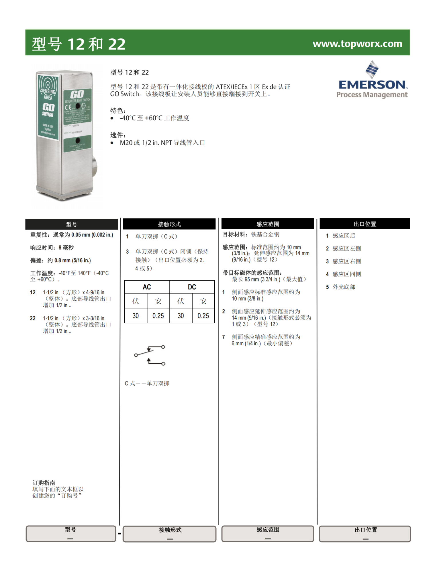 Topworx阀门限位开关TXS-L2CGNEM