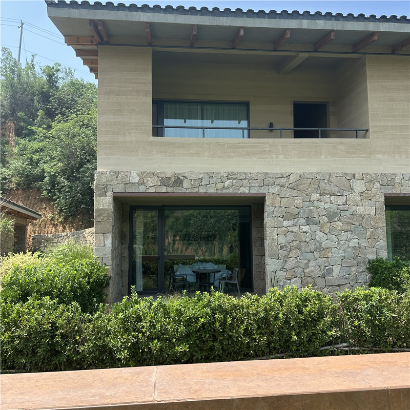 外墙装饰 自然面景观墙石材 黄色碎拼石 虎皮黄板岩文化石