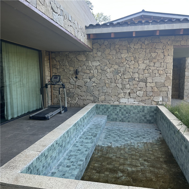 现代轻奢 天然黄木纹碎拼石 黄色蘑菇石文化石 外墙贴片石