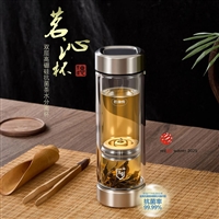 茶水分离高硼硅玻璃杯 教师节礼品杯批发团购厂家  思乐得