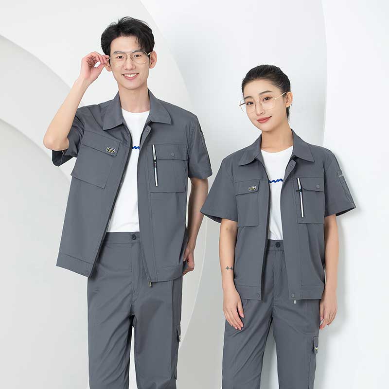 惠 州工作服定做 涤棉厚纱卡反光牙长袖工装外套免费印字打LOGO