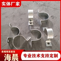 热镀锌扁铁抱箍电线杆电力光缆通信双半圆管夹路灯杆镀锌扁铁卡箍 