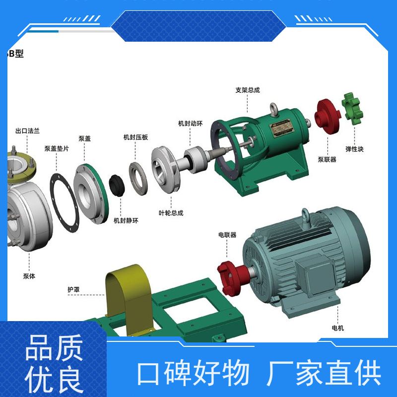 博耐泵阀 先进流体模型效率高 专利集装双端面机械密封 衬氟离心泵