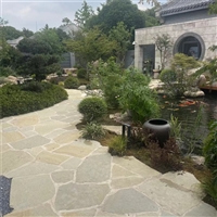 园林小品 绿色文化石 青绿色板岩碎拼石 荷叶绿蘑菇石外墙砖